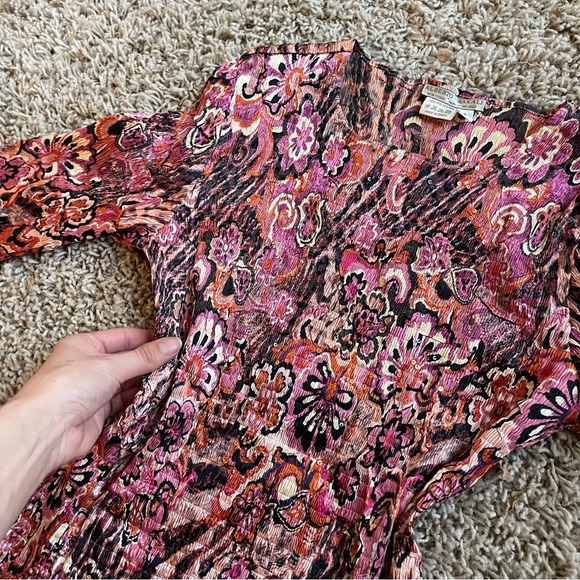 Alberto Makali Pink and Orange Floral Blouse - Picture 2 of 6